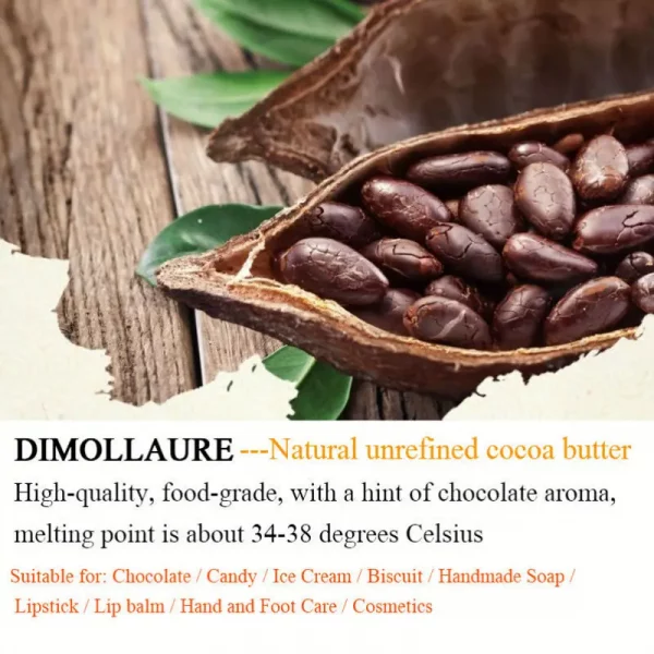 Beurre de cacao pur 50g 500g huile essentielle organique naturelle pour soins de la peau